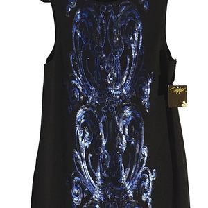 Black Taylor dress with Blue sequins.